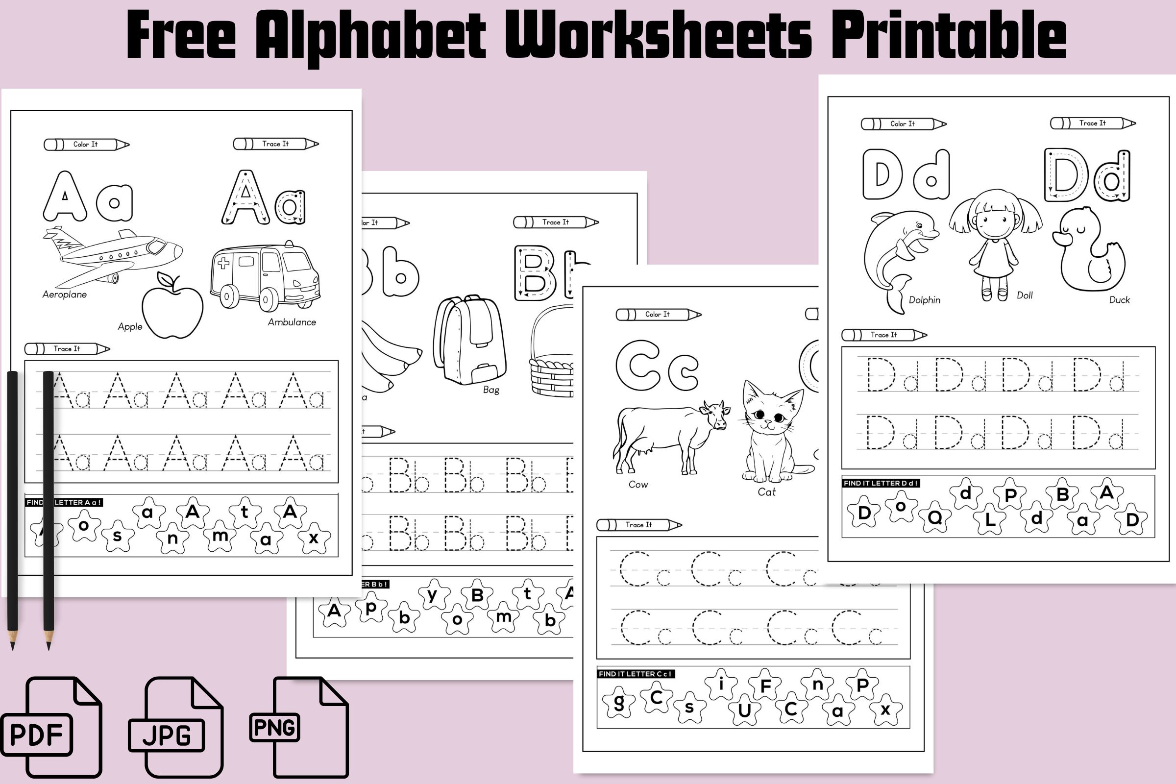 Free Alphabet Worksheets Printable - Free Kids Printables Hub